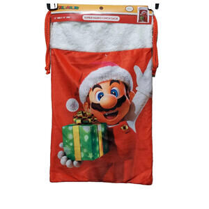 Super Mario Brothers 12" x 18" Christmas Holiday Cinch Bag New NWT